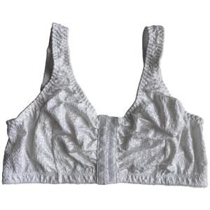 Carole Martin Full Freedom Comfort Bra Wireless Closure Stretch White Size 40 In